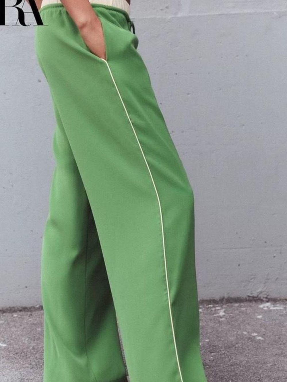 Zara Green Drawstring Trouser Pants - Picture 5 of 5